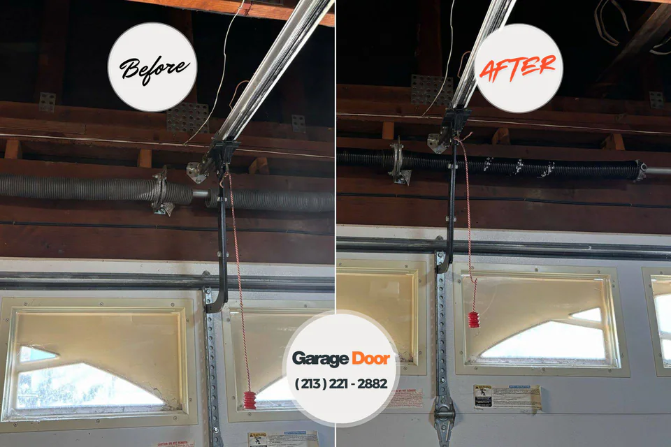 Before and after: garage door repair Elsmere, DE